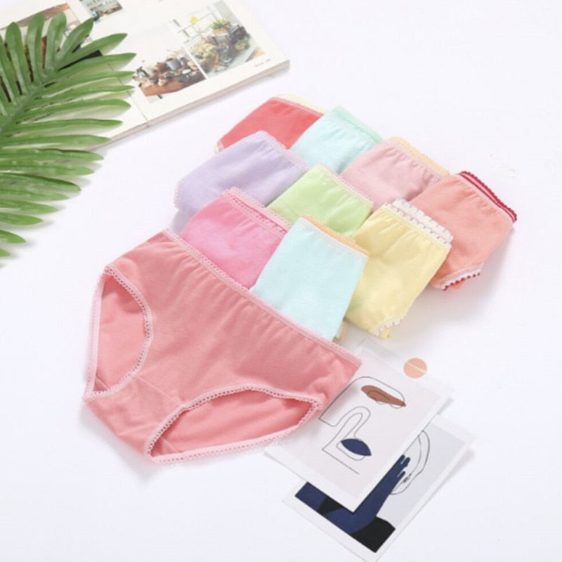 24pcs/Lot Cotton Girls Briefs Children's Underwear Triangle Panties Kids Underpants 2-12Years