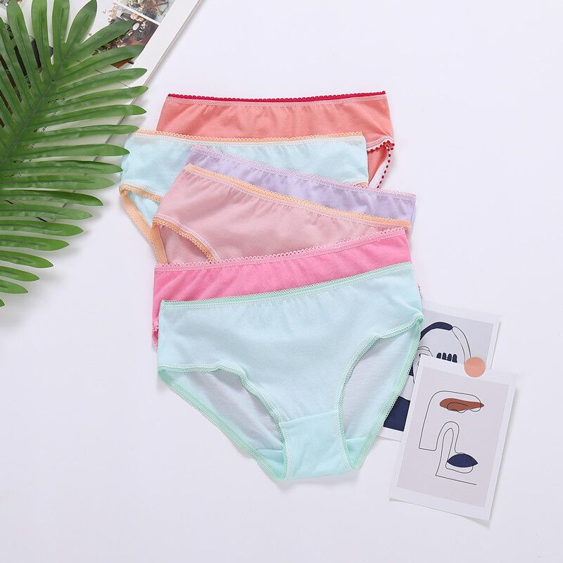 24pcs/Lot Cotton Girls Briefs Children&#39;s Underwear Triangle  Panties Kids Underpants 2-12Years
