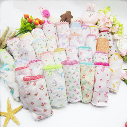 24pcs/Lot Cotton Girls Briefs Children&#39;s Underwear Triangle  Panties Kids Underpants 2-12Years