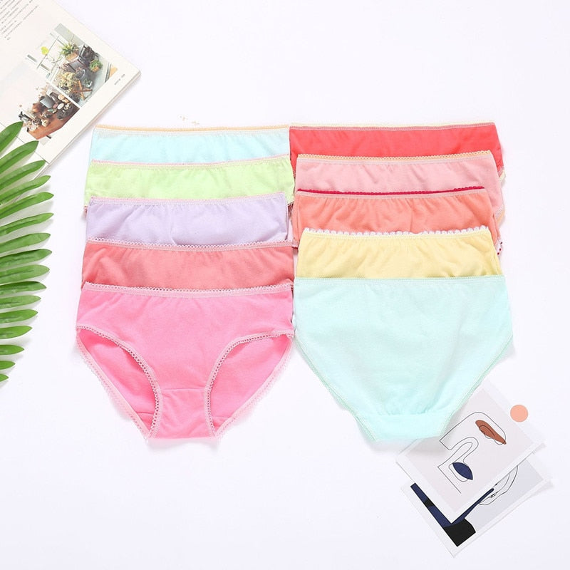 24pcs/Lot Cotton Girls Briefs Children&#39;s Underwear Triangle  Panties Kids Underpants 2-12Years